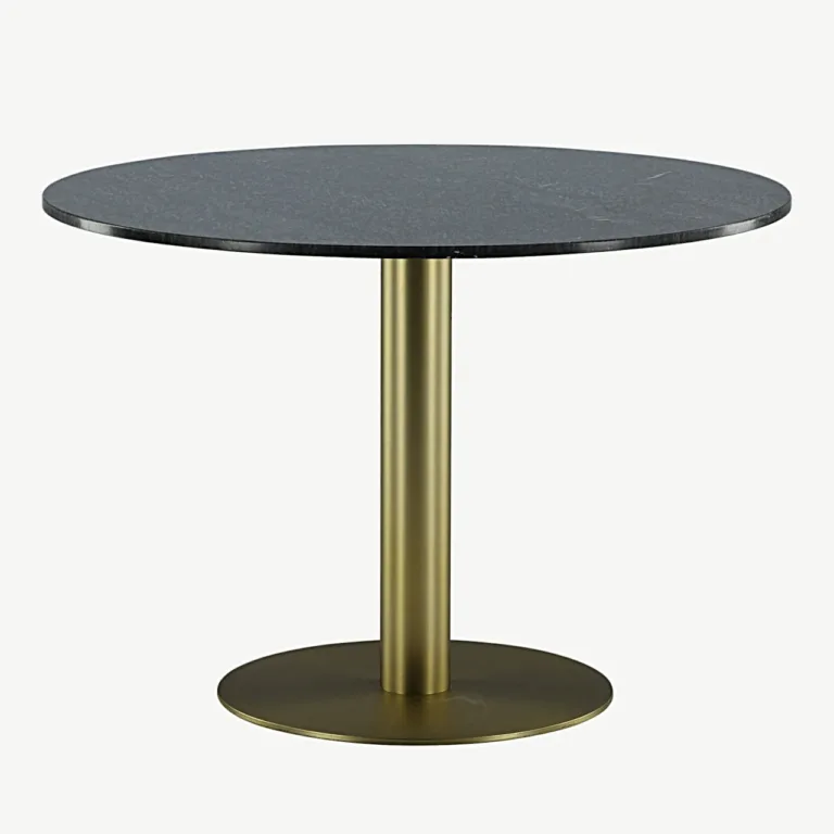 Estelle ümmargune marmorist söögilaud, tumehall, kuldne teras, ø106 cm - 19931-568