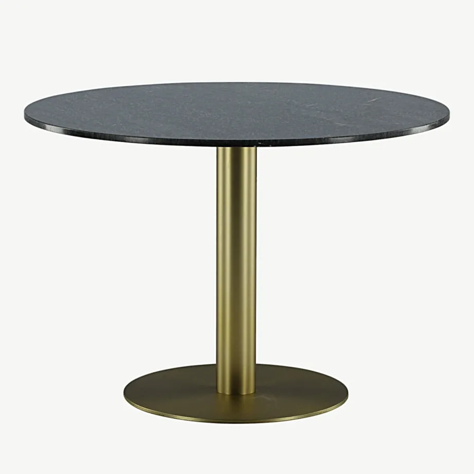Estelle ümmargune marmorist söögilaud, tumehall, kuldne teras, ø106 cm, 19931-568 – 7