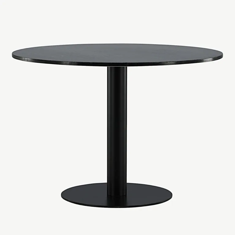 Ümmarguse marmorlauaga söögilaud Estelle, 106 cm, tumehall/must - 19931-588