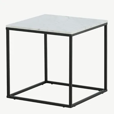 Estelle abilaud, valgest marmorist pealispind, must metallraam - 19932-580