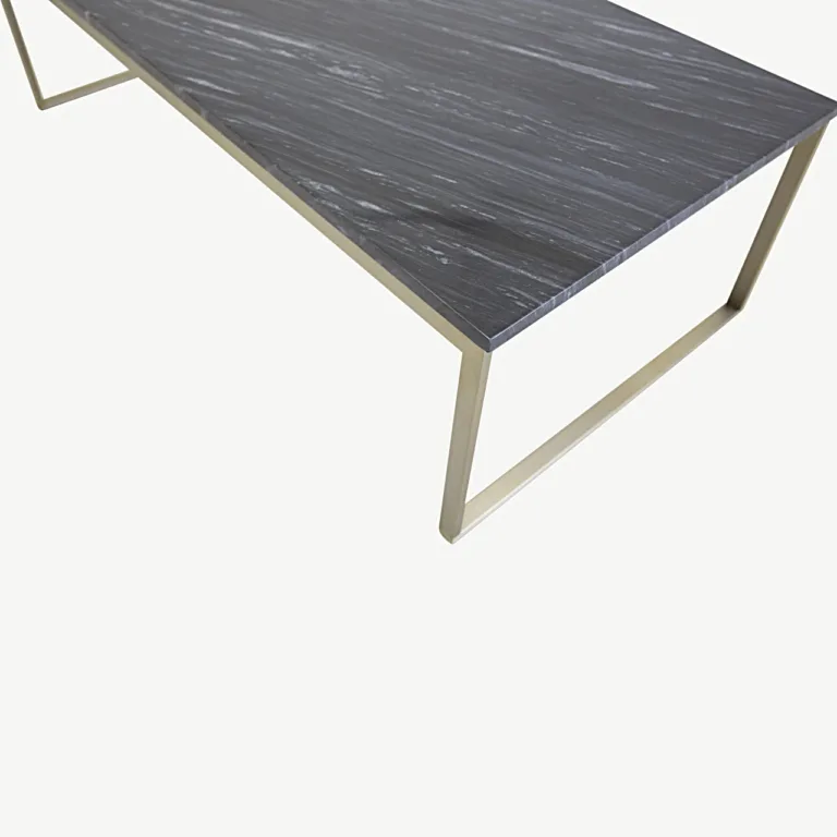 Halli marmorist diivanilaud Estelle kuldse terasraamiga, 120x60 cm - 19933-568