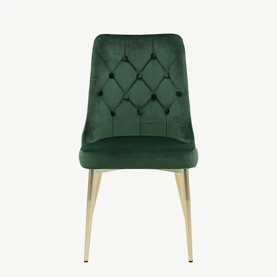 Rohelise sametkattega söögitool Velvet Deluxe kuldsete terasjalgadega, 19935-764 – 4