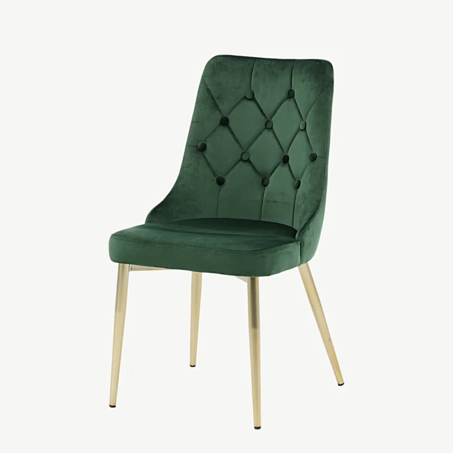 Rohelise sametkattega söögitool Velvet Deluxe kuldsete terasjalgadega, 19935-764 – 5