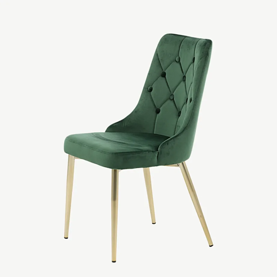 Rohelise sametkattega söögitool Velvet Deluxe kuldsete terasjalgadega, 19935-764 – 6