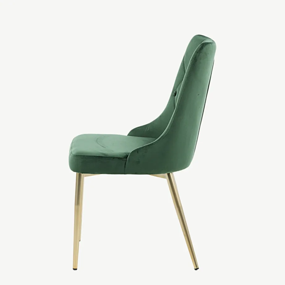 Rohelise sametkattega söögitool Velvet Deluxe kuldsete terasjalgadega, 19935-764 – 7