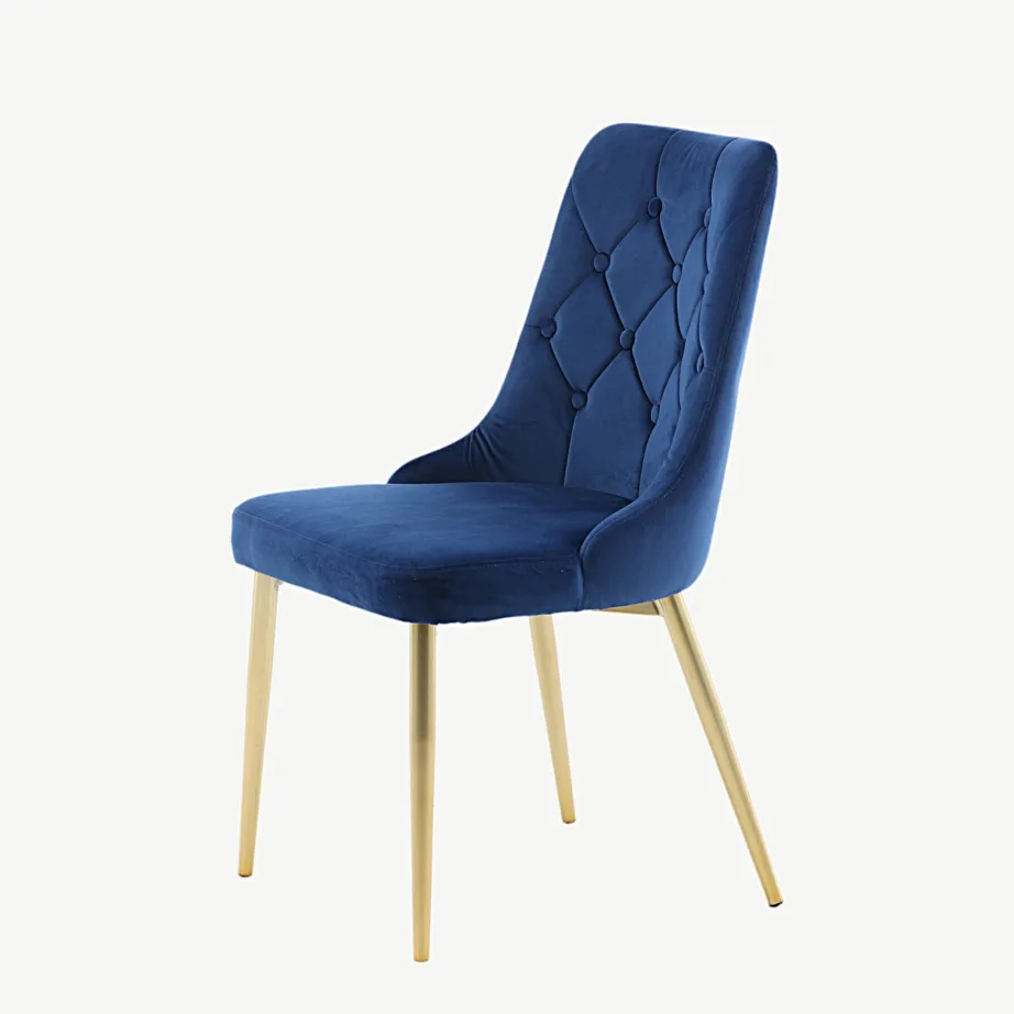 Sinise sametkattega söögitool kuldsete terasjalgadega Velvet Deluxe, 19935-767 – 6
