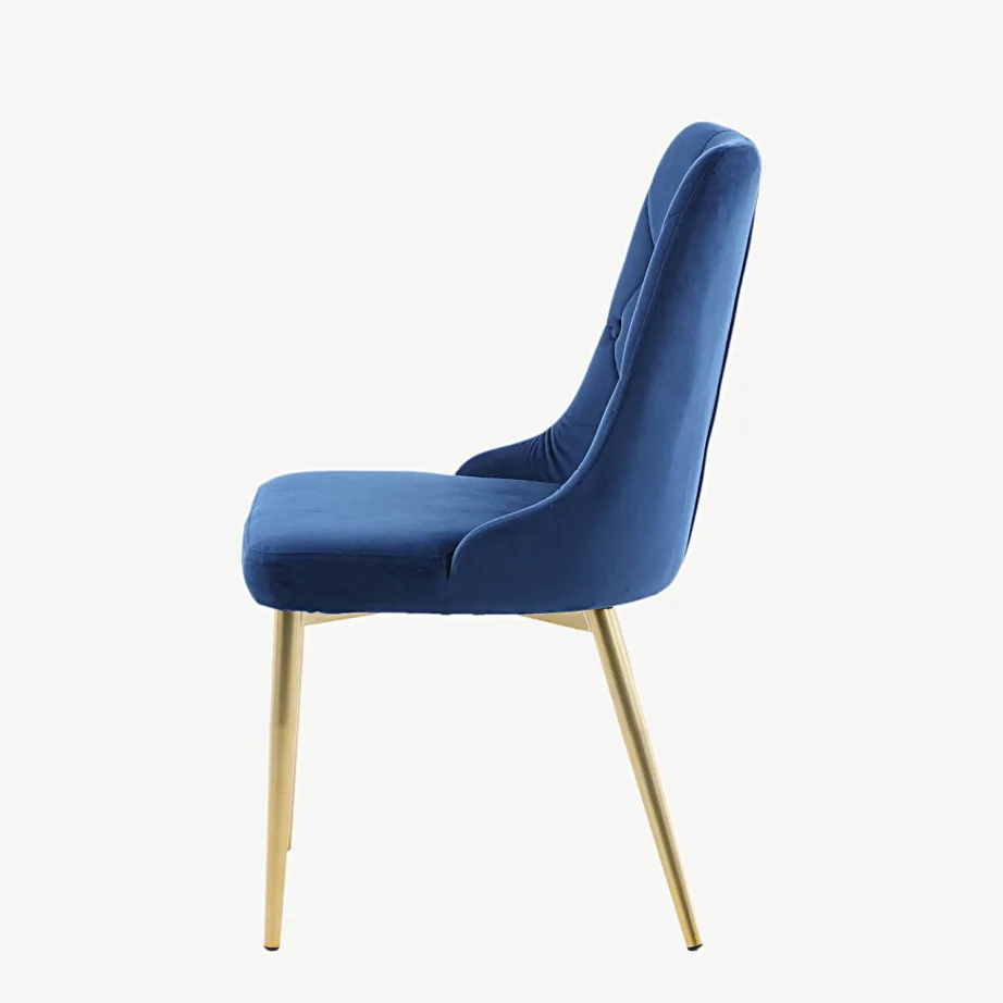 Sinise sametkattega söögitool kuldsete terasjalgadega Velvet Deluxe, 19935-767 – 7