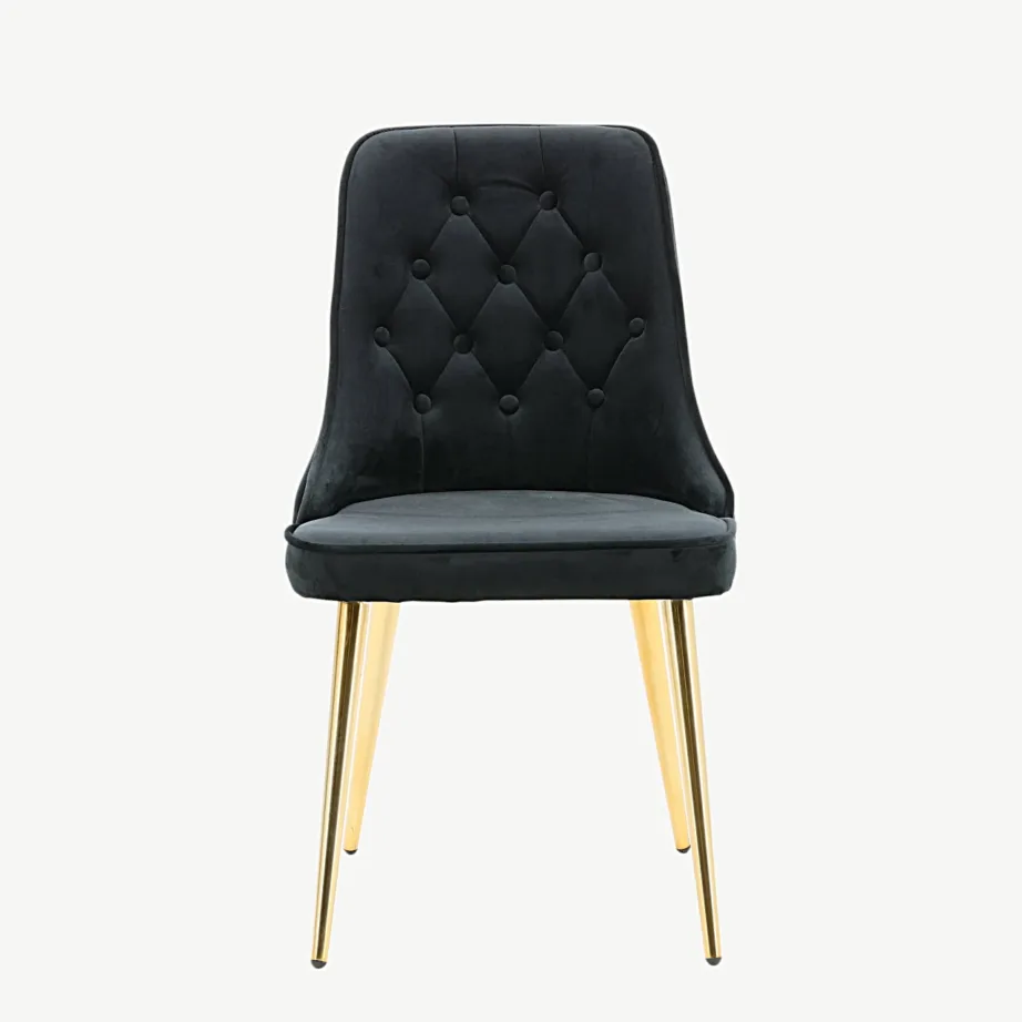 Velvet Deluxe must sametist söögitool kuldsete terasjalgadega, 19935-768 – 4