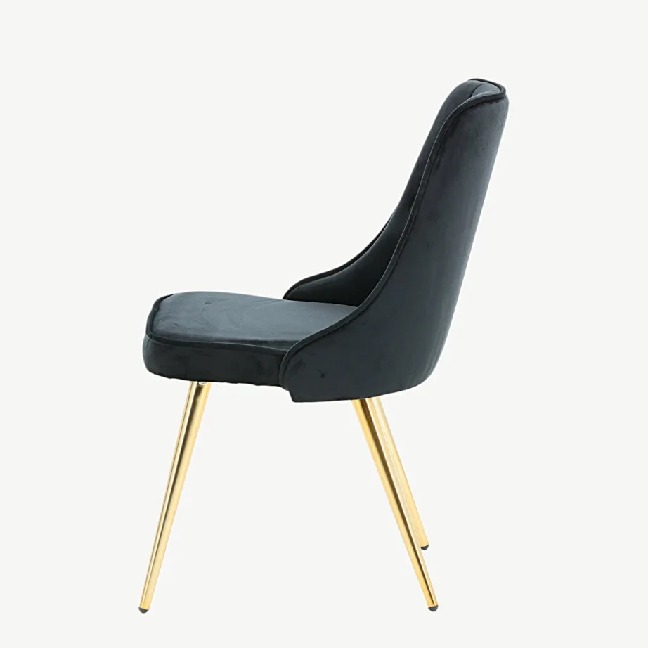 Velvet Deluxe must sametist söögitool kuldsete terasjalgadega, 19935-768 – 7