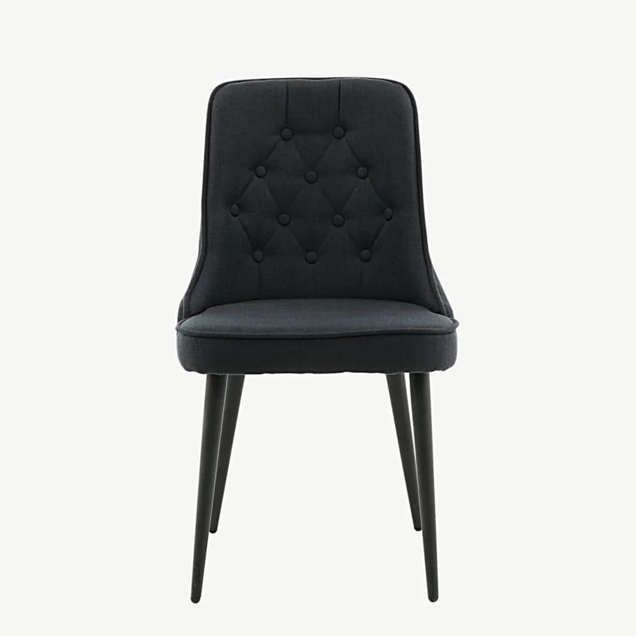 Polsterdatud söögitool Velvet Deluxe mustast polüestrist, terasjalgadega, 19935-808 – 4
