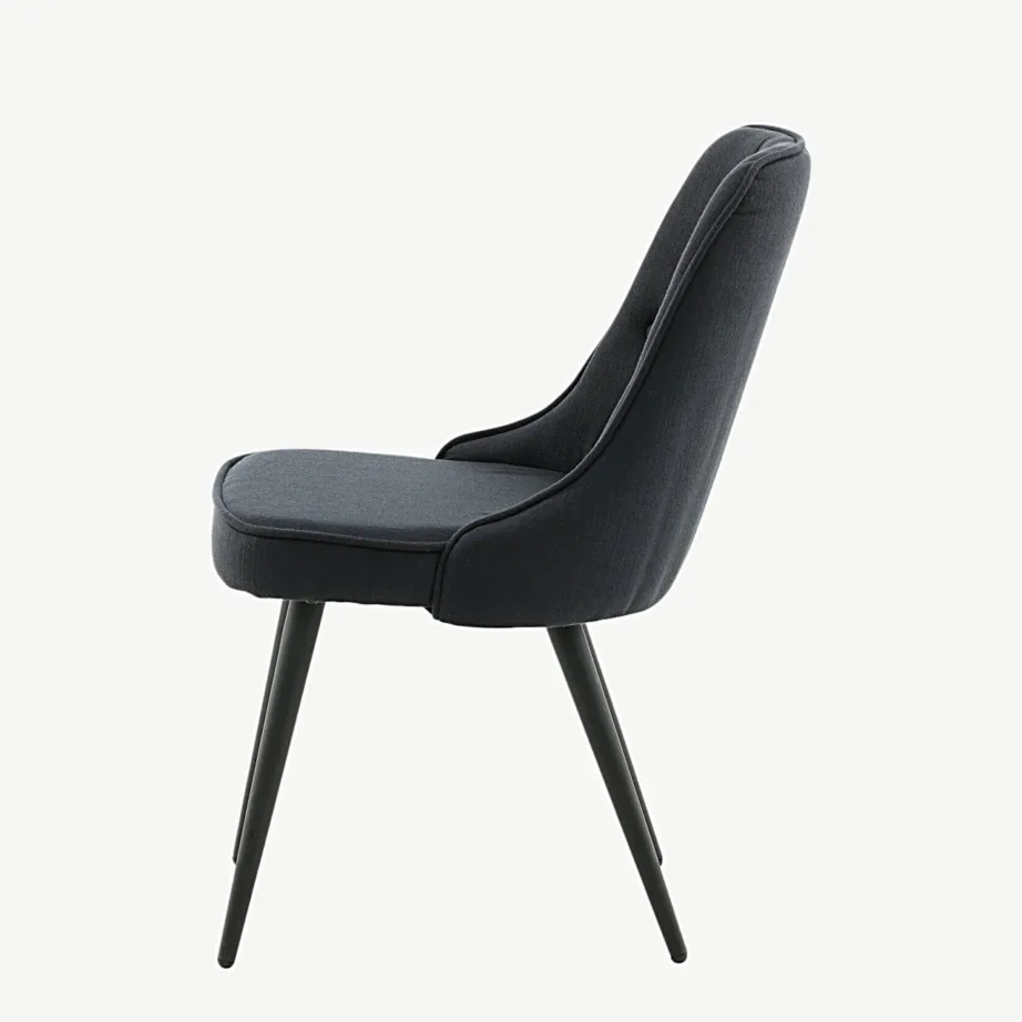 Polsterdatud söögitool Velvet Deluxe mustast polüestrist, terasjalgadega, 19935-808 – 7