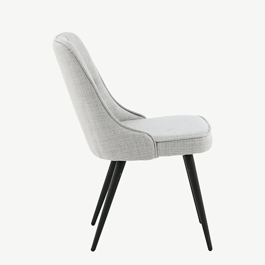 Helehall polsterdatud söögitool Velvet Deluxe mustade metalljalgadega, 19935-855 – 2