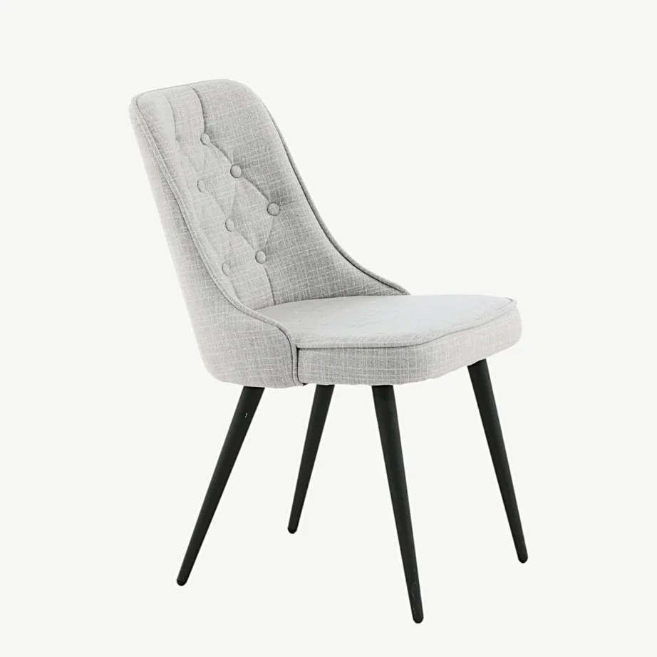 Helehall polsterdatud söögitool Velvet Deluxe mustade metalljalgadega, 19935-855 – 3