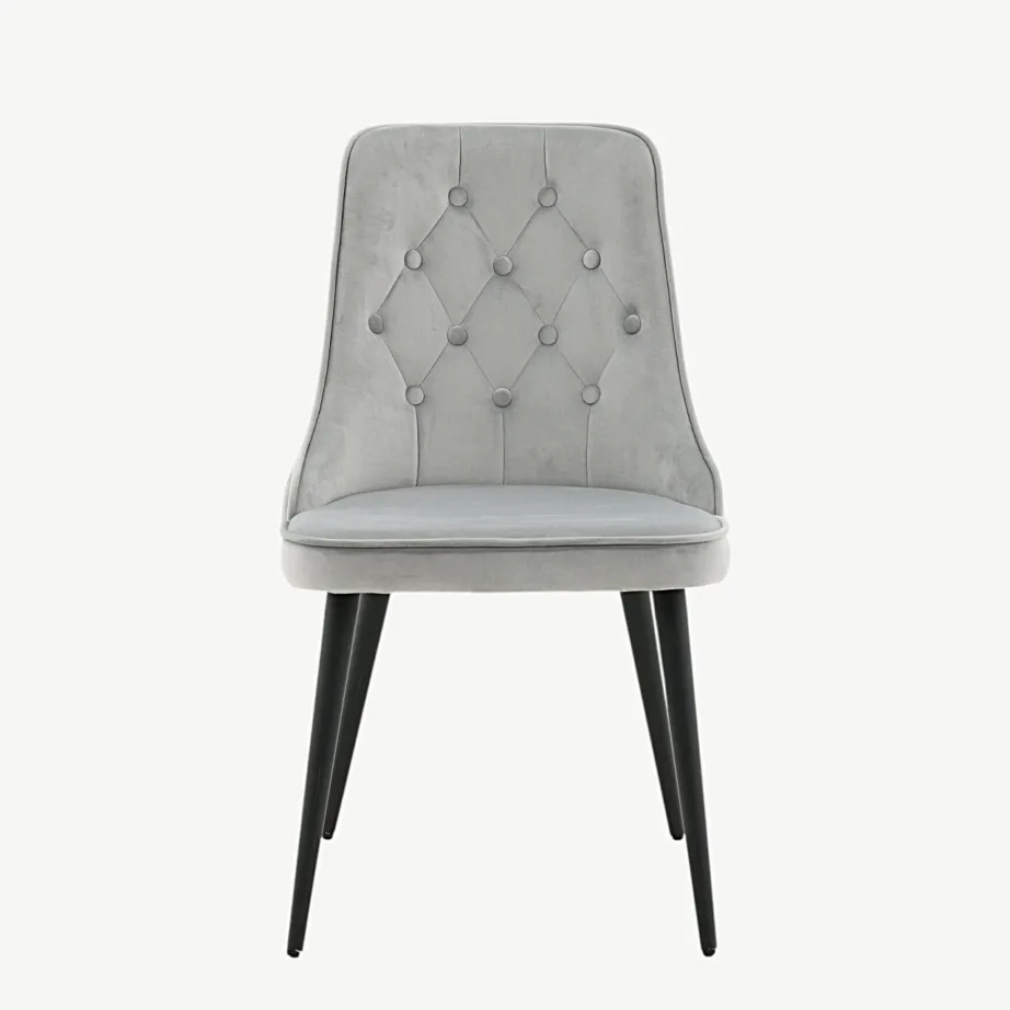 Helehall sametist söögitool Velvet Deluxe mustade metalljalgadega, 19935-885 – 4