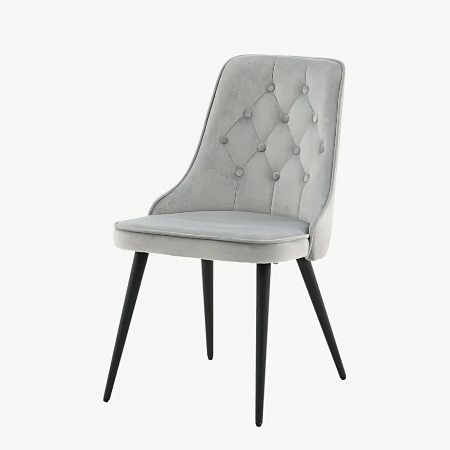 Helehall sametist söögitool Velvet Deluxe mustade metalljalgadega, 19935-885 – 5