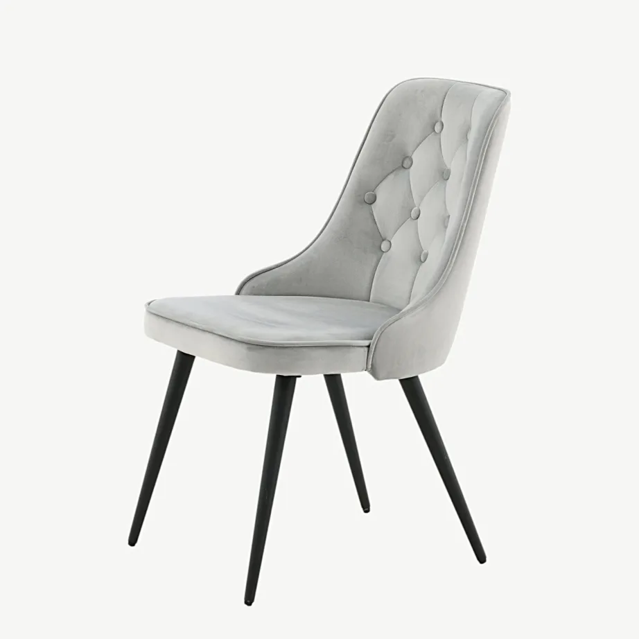 Helehall sametist söögitool Velvet Deluxe mustade metalljalgadega, 19935-885 – 6