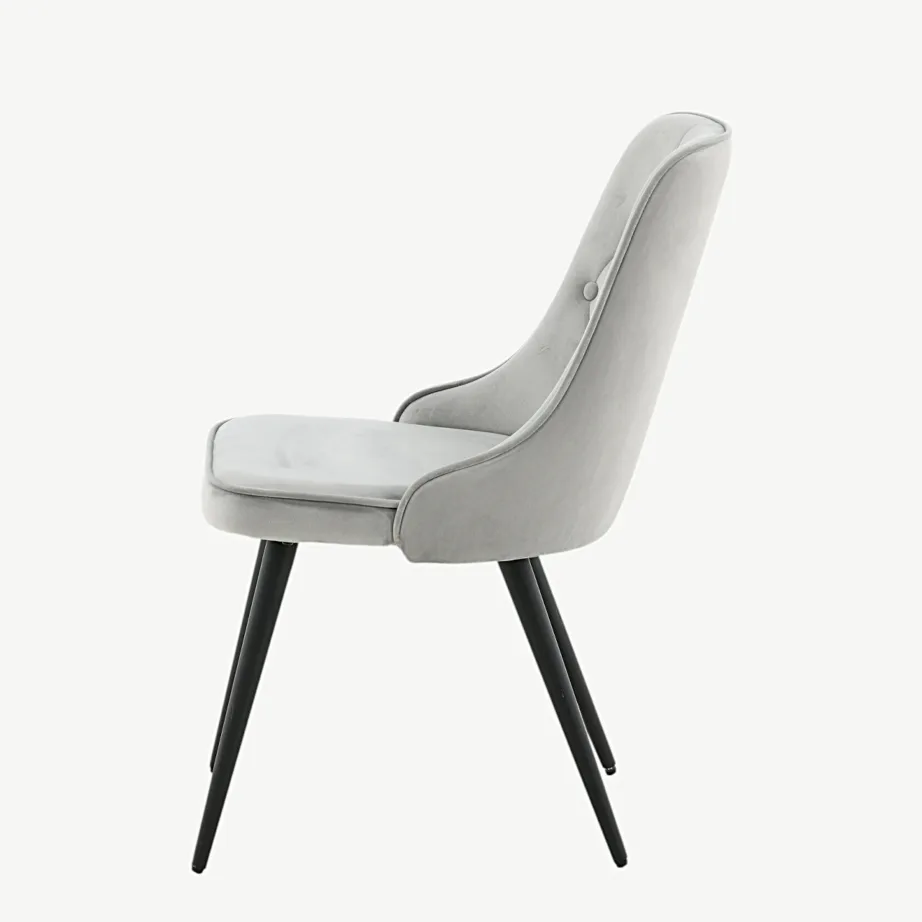 Helehall sametist söögitool Velvet Deluxe mustade metalljalgadega, 19935-885 – 7