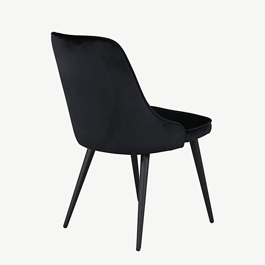 Mustast sametist söögitool Velvet Deluxe mustade terasjalgadega, 19935-888 – 4
