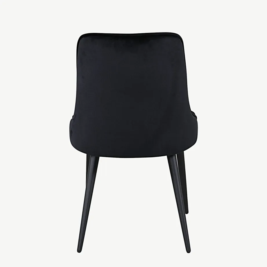 Mustast sametist söögitool Velvet Deluxe mustade terasjalgadega, 19935-888 – 5