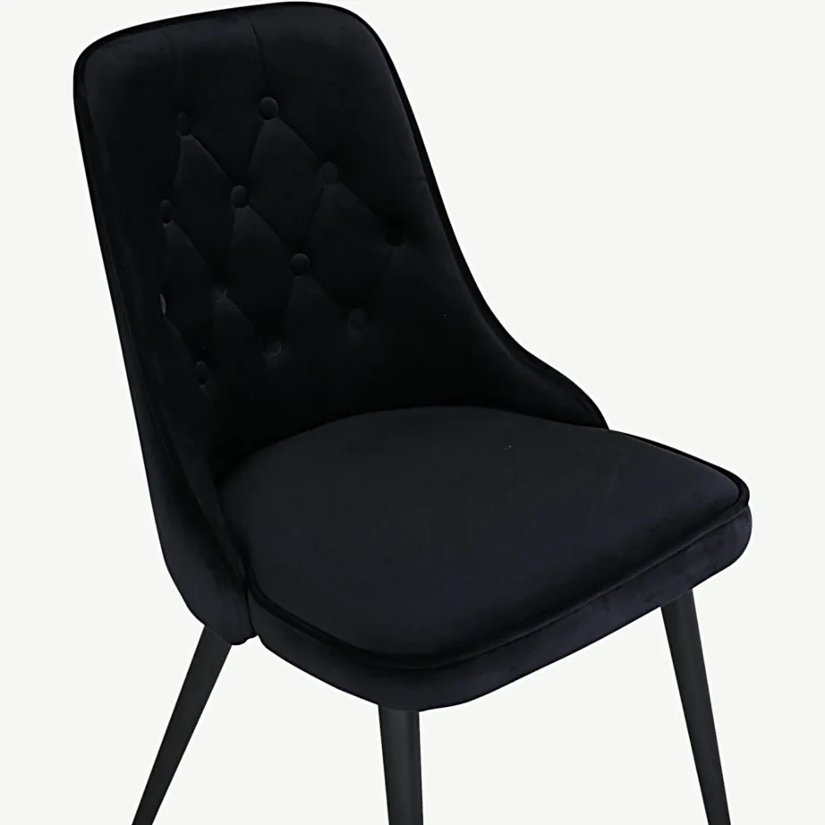 Mustast sametist söögitool Velvet Deluxe mustade terasjalgadega, 19935-888 – 6