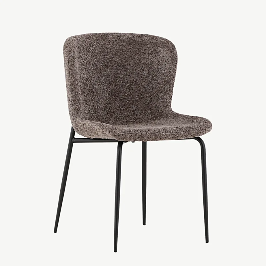 Tumehall bukleekangaga söögitool Modesto, mustade metalljalgadega, 19936-040 – 4