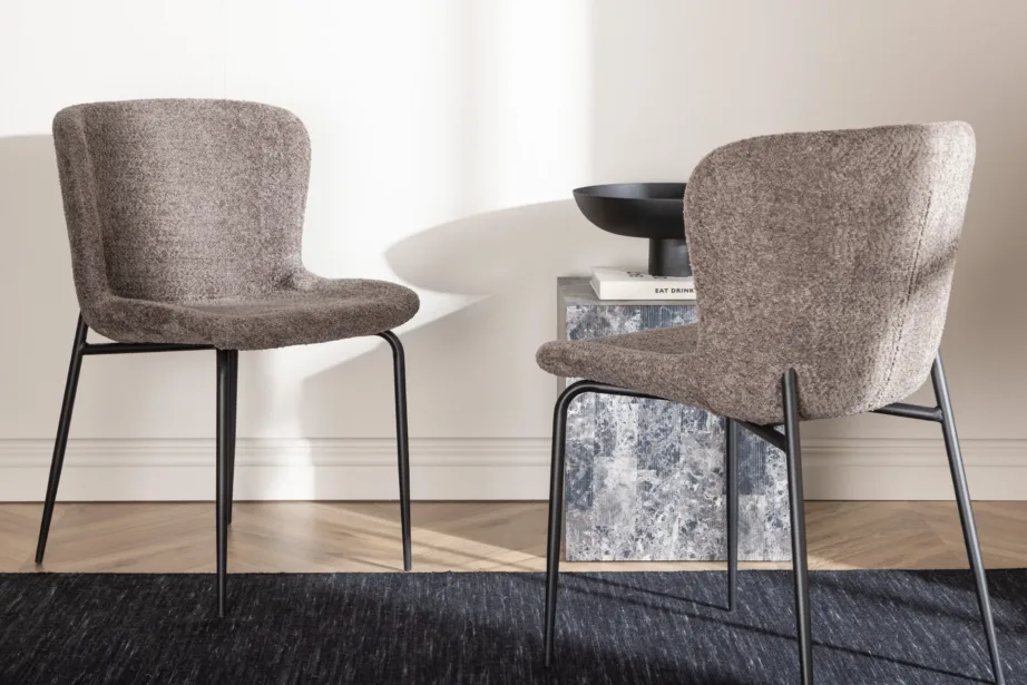 Tumehall bukleekangaga söögitool Modesto, mustade metalljalgadega, 19936-040 – 9