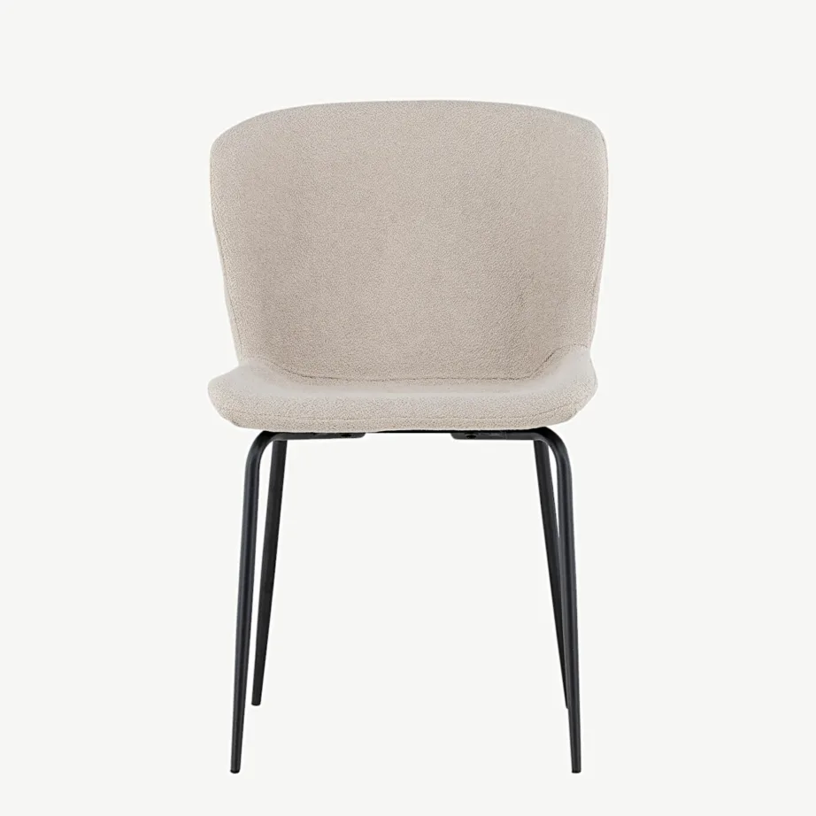 Beežist buklee-kangast söögitool mustade metalljalgadega Modesto, 19936-041 – 5