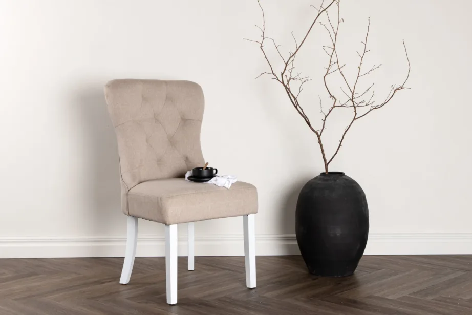 Beež polsterdatud söögitool Vista valgete tammepuidust jalgadega, 19936-050 – 8