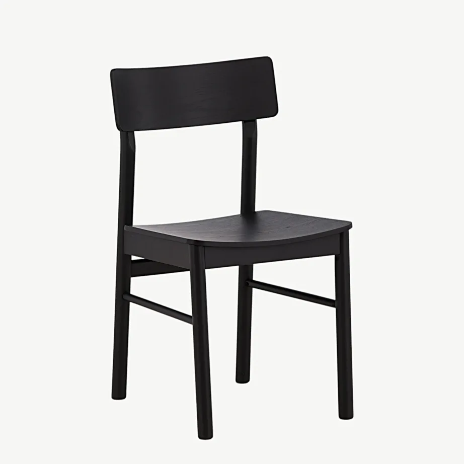 Mustast kasepuidust söögitool Montros, ümardatud seljatoega, 19936-109