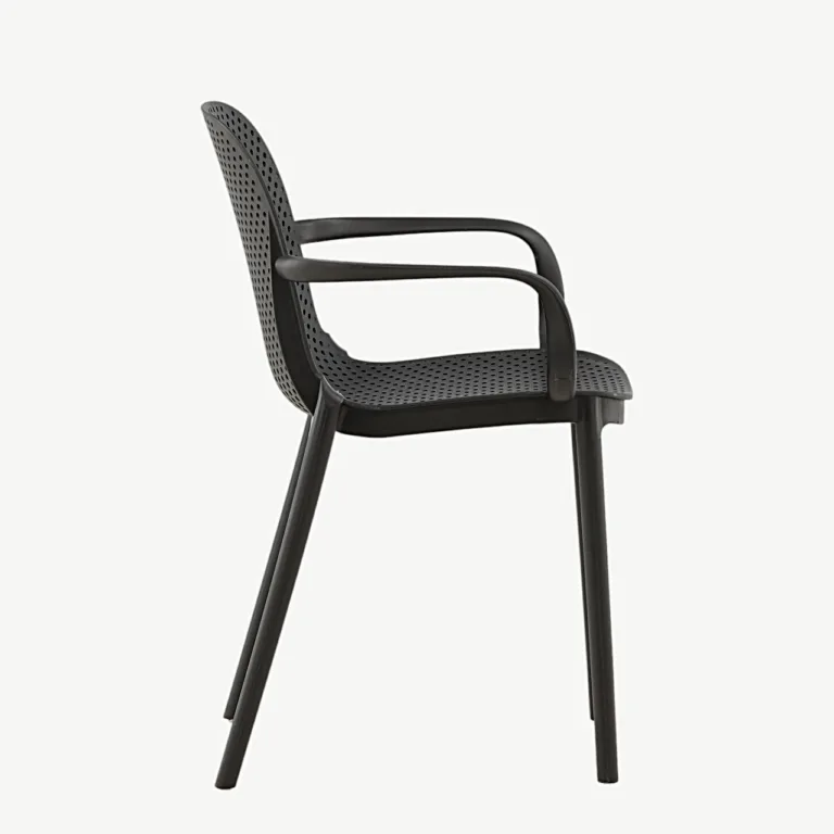 Mustast plastikust käetugedega söögitool Baltimore (Venture Home) - 19936-280