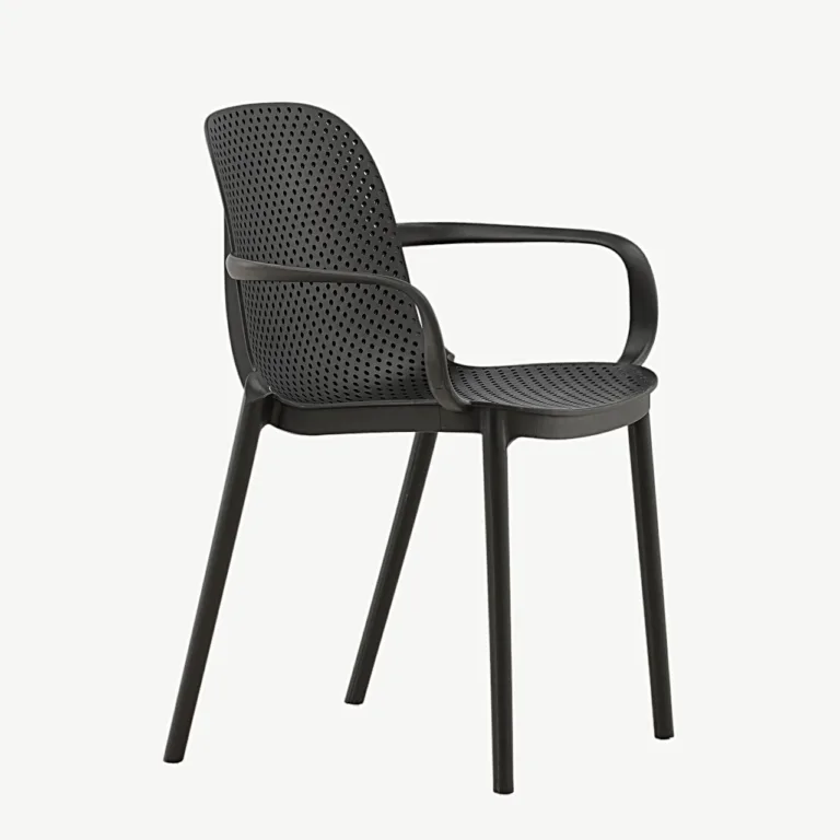 Mustast plastikust käetugedega söögitool Baltimore (Venture Home) - 19936-280