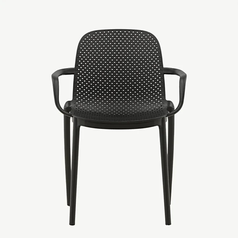 Mustast plastikust käetugedega söögitool Baltimore (Venture Home) - 19936-280