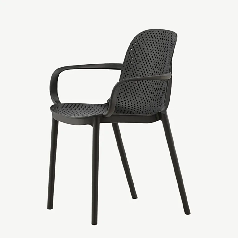 Mustast plastikust käetugedega söögitool Baltimore (Venture Home) - 19936-280
