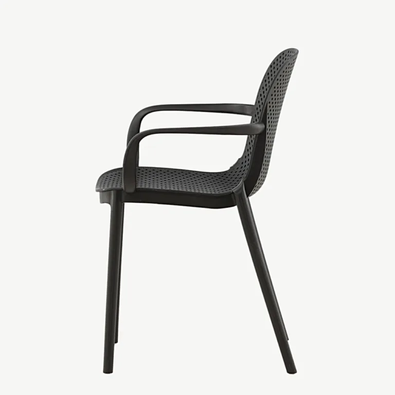 Mustast plastikust käetugedega söögitool Baltimore (Venture Home) - 19936-280