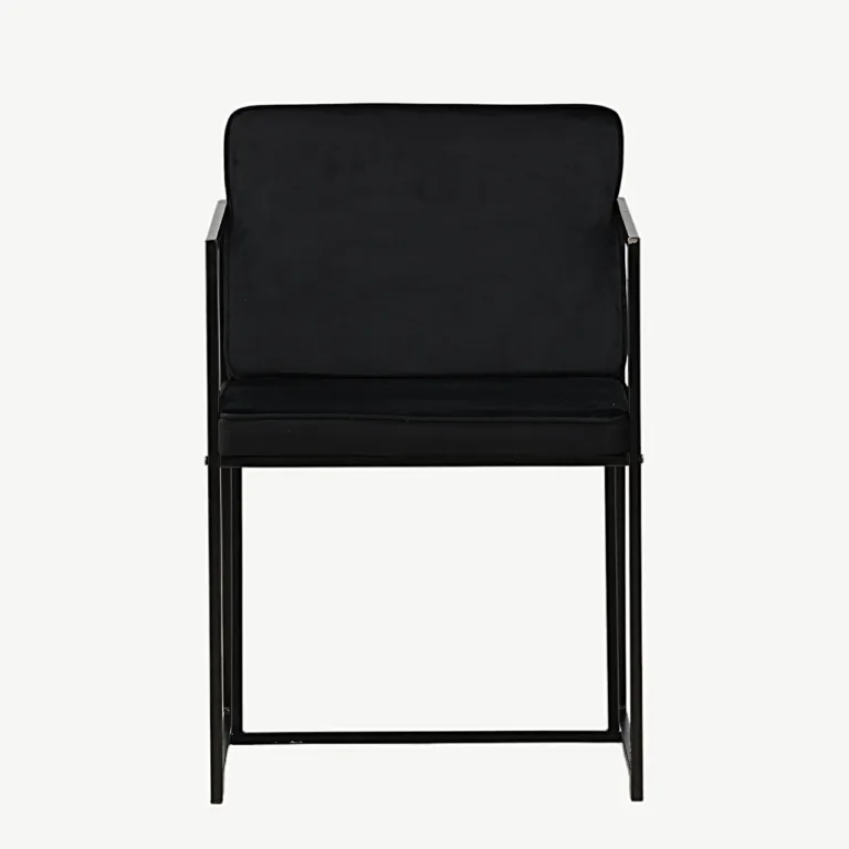 Minimalistlik mustast sametist terasraamiga söögitool Richmond - 19936-430