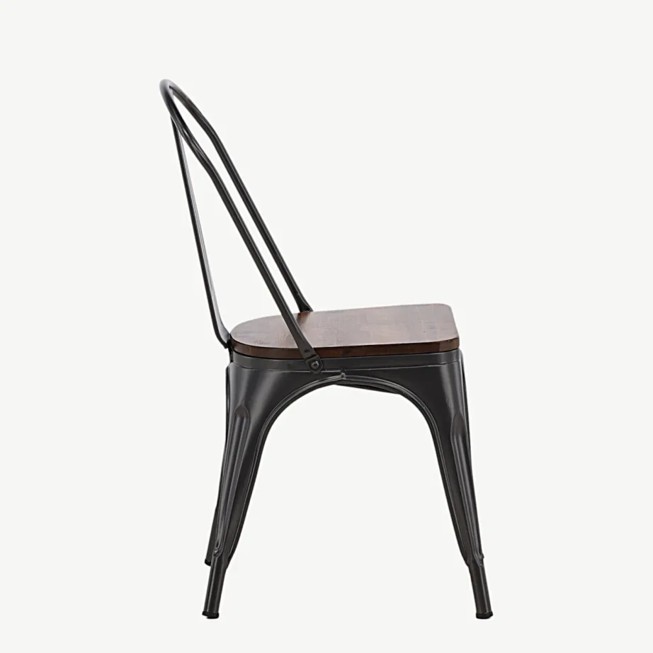 Tumehall tööstuslik söögitool Tempe, pähklitooni MDF-ist istmega, 19936-490 – 2