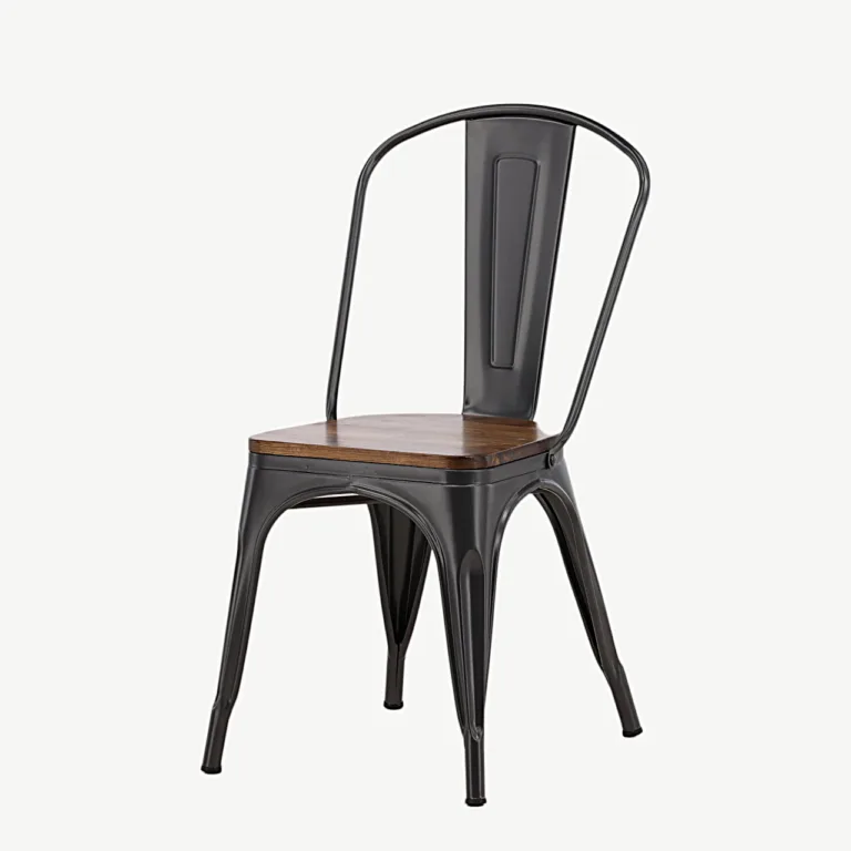 Tumehall tööstuslik söögitool Tempe, pähklitooni MDF-ist istmega - 19936-490