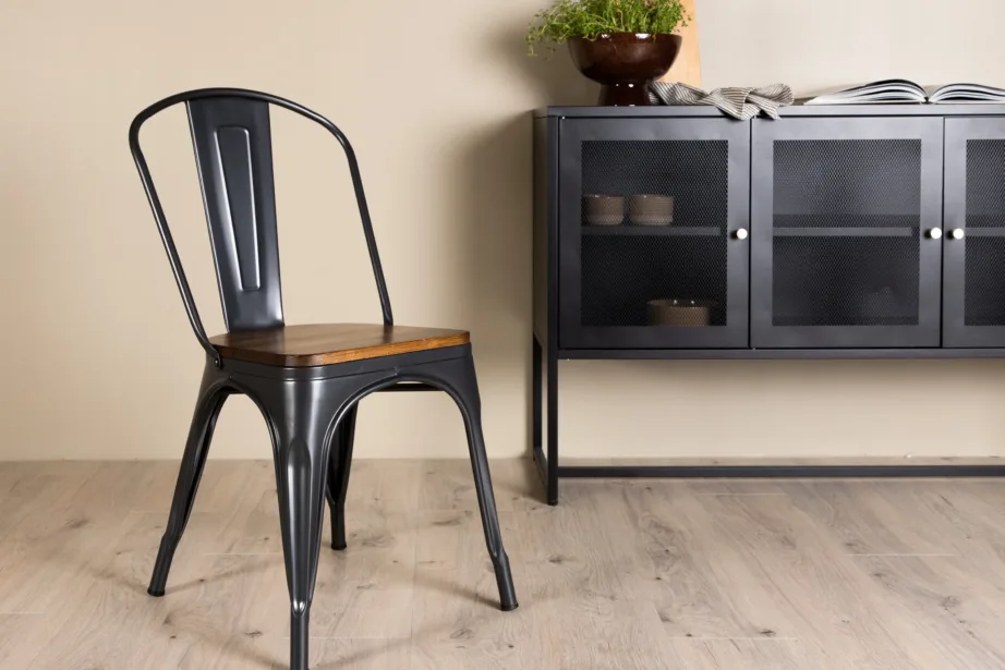 Tumehall tööstuslik söögitool Tempe, pähklitooni MDF-ist istmega, 19936-490 – 8