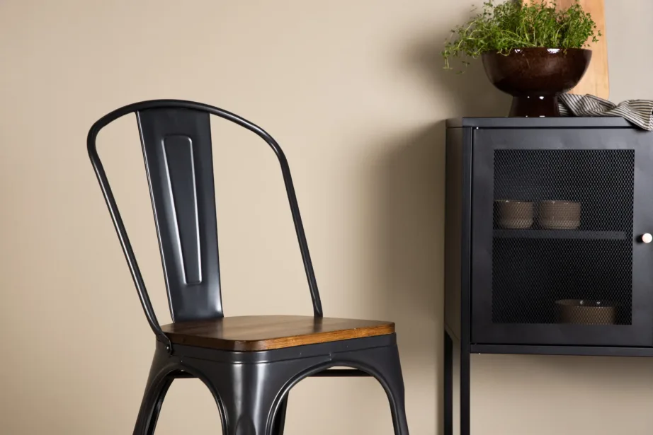 Tumehall tööstuslik söögitool Tempe, pähklitooni MDF-ist istmega, 19936-490 – 9