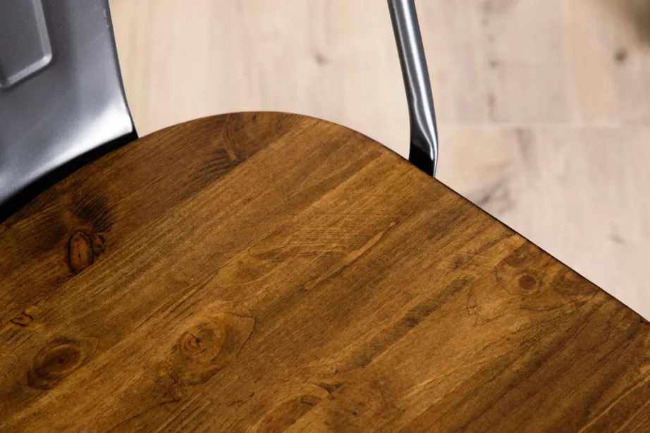 Tumehall tööstuslik söögitool Tempe, pähklitooni MDF-ist istmega, 19936-490 – 10