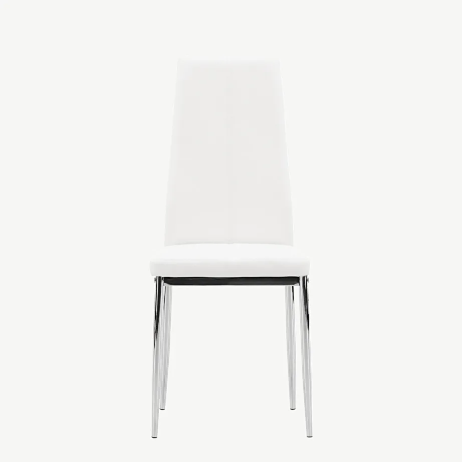 Valge kunstnahast söögitool Pastill hõbedaste terasjalgadega, 19936-877 – 4