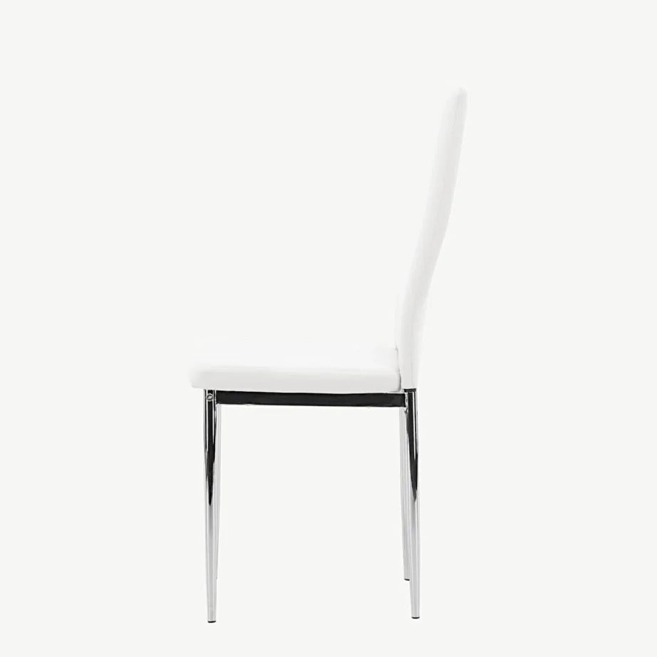 Valge kunstnahast söögitool Pastill hõbedaste terasjalgadega, 19936-877 – 7