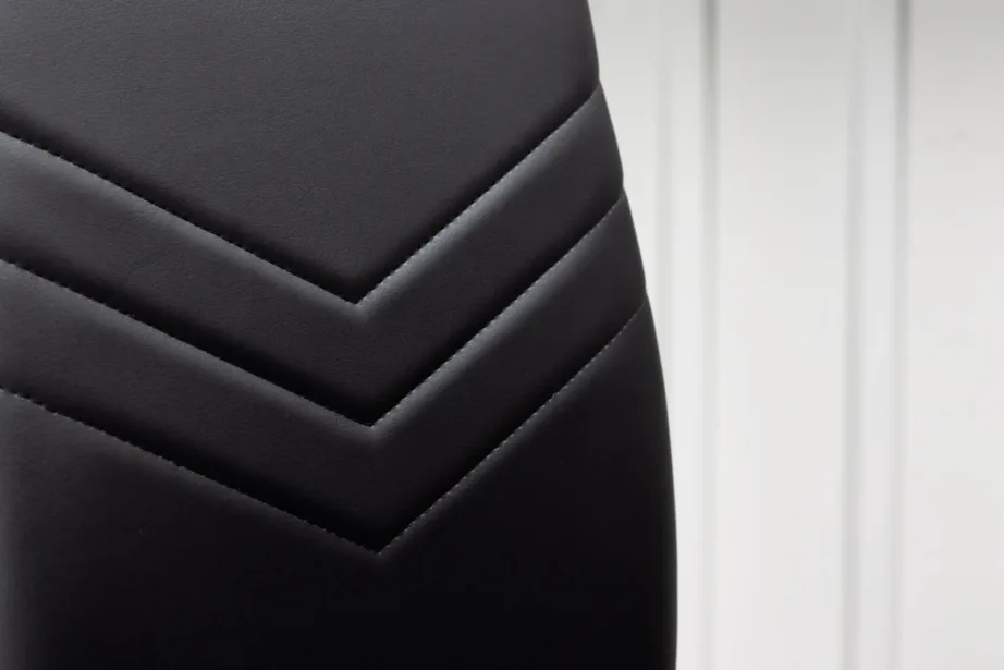 Mustast kunstnahast söögitool Lily, kroomitud terasest jalad, 19937-458 – 10