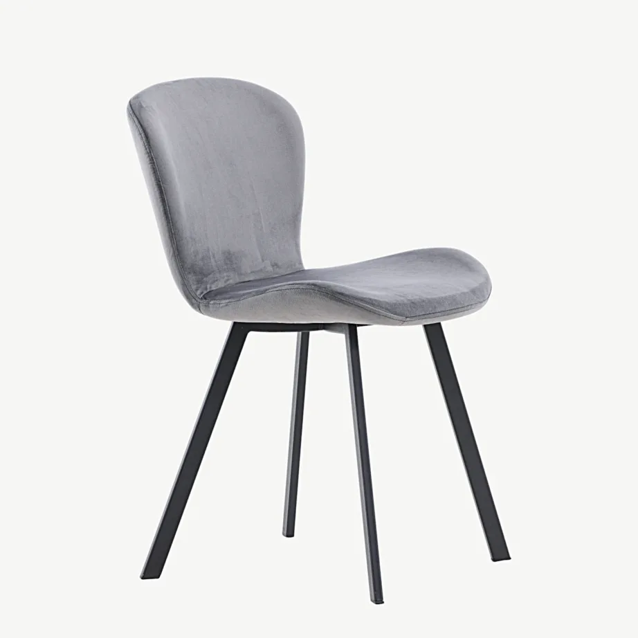 Lilja söögitool halli sametkatte ja mustade metalljalgadega, 19942-102 – 3