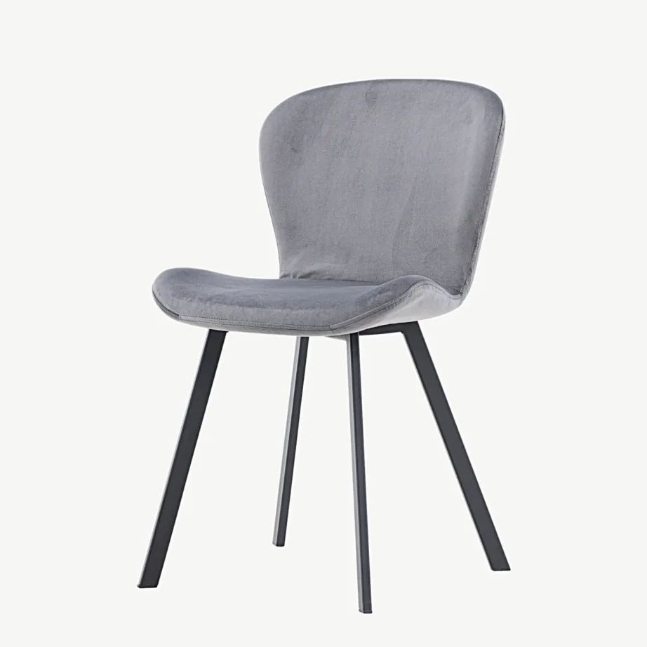 Lilja söögitool halli sametkatte ja mustade metalljalgadega, 19942-102 – 5