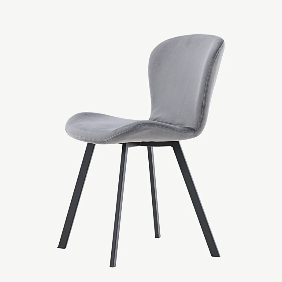 Lilja söögitool halli sametkatte ja mustade metalljalgadega, 19942-102 – 6