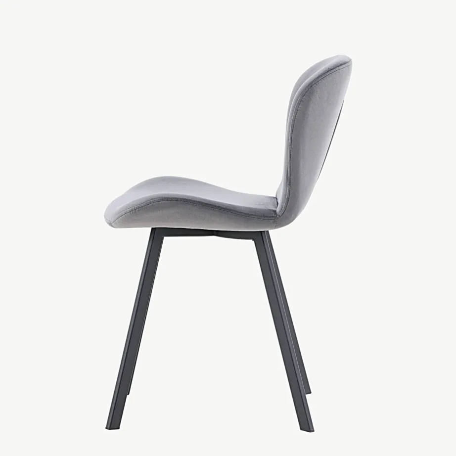 Lilja söögitool halli sametkatte ja mustade metalljalgadega, 19942-102 – 7