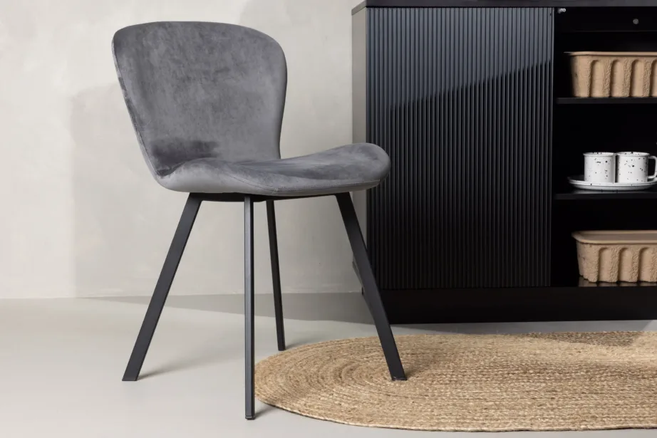 Lilja söögitool halli sametkatte ja mustade metalljalgadega, 19942-102 – 8