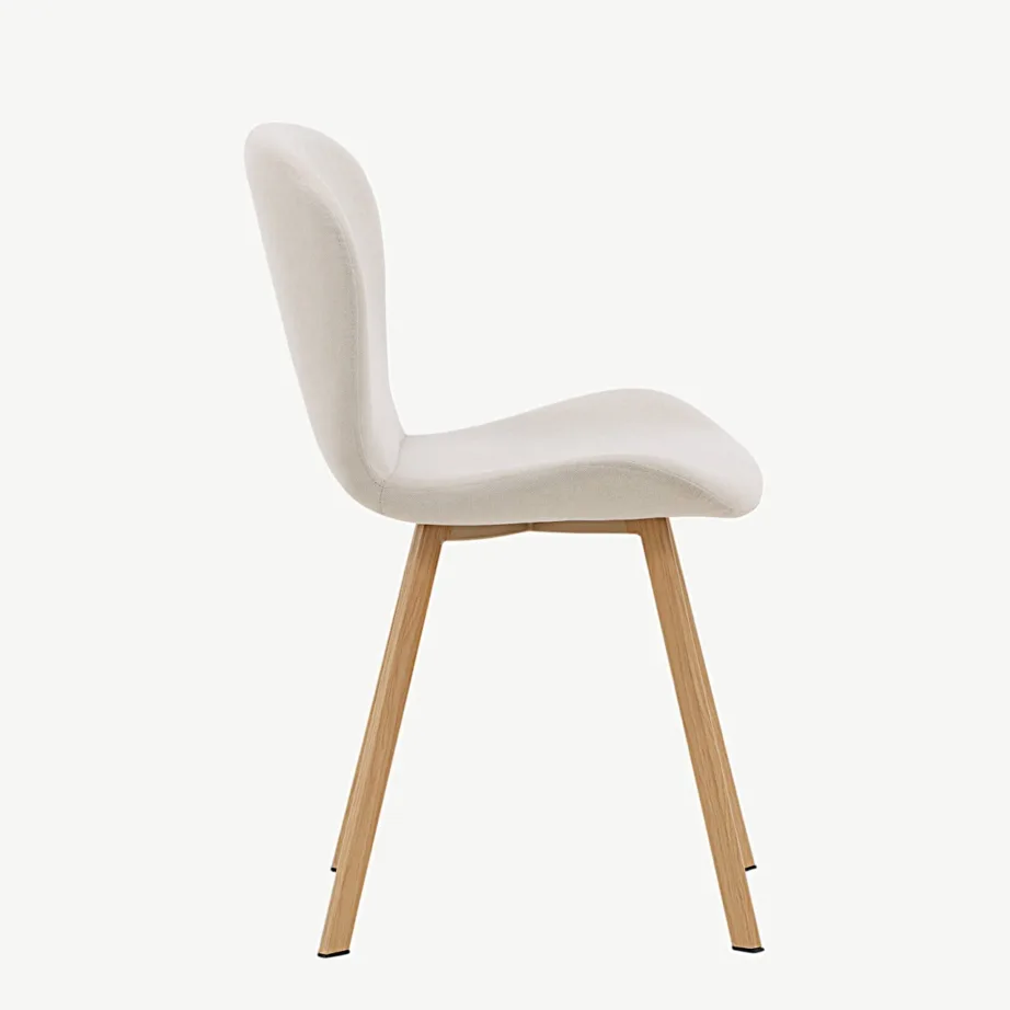 Beež polsterdatud söögitool Lilja terasjalgadel, tammeimitatsiooniga, 19943-103 – 2