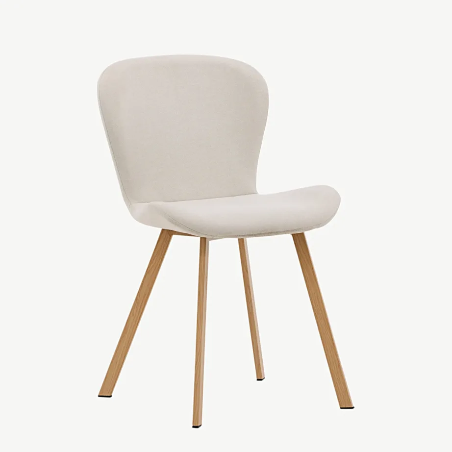 Beež polsterdatud söögitool Lilja terasjalgadel, tammeimitatsiooniga, 19943-103 – 3